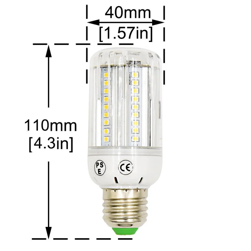 11W LED Corn Light Bulb Motion Detector Bulb E26 Edison Bulb Auto LED Stair Lights E27 Base Patio Led Light 100W Halogen Equivalent (Pack of 2)