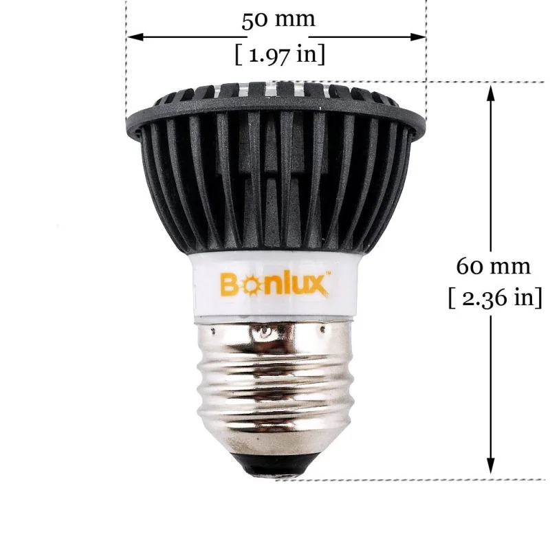 5W Medium Screw E26 Base LED Light Bulb 50W Halogen Bulbs Equivalent 120V 45° Beam Angle E26 LED Spotlight for Landscape Recessed Lighting (Pack of 3)