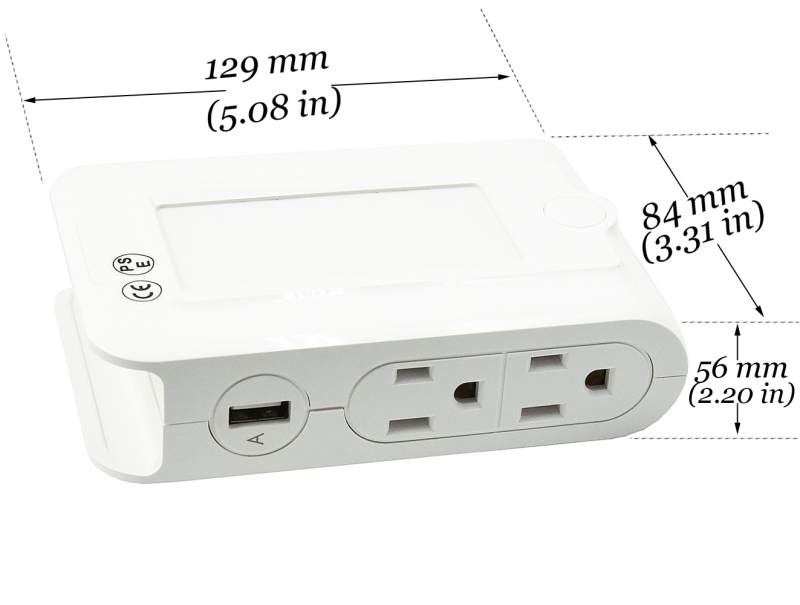 LED Socket Expander USB Charger Nightlight with 4 AC Outlets 2 USB Charging Ports Dusk to Dawn Sensor LED Night Light with Slot Phone Holder