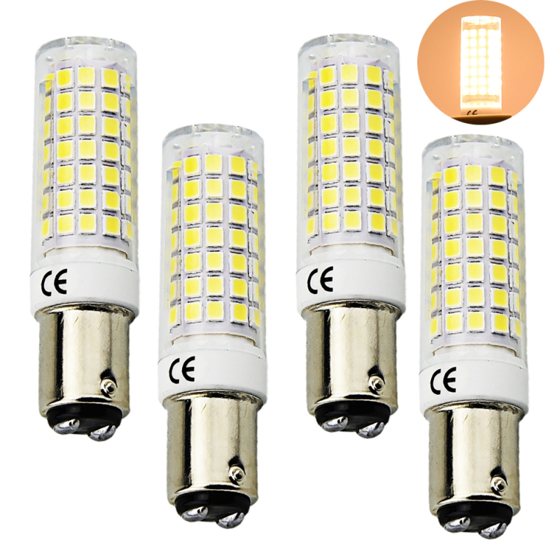 7W BA15D LED Light Bulbs 120V BA15D Double Contact Bayonet Base 60W Halogen Bulbs Equivalent for Ceiling Fans Chandeliers Pendant Lighting (4-Pack)