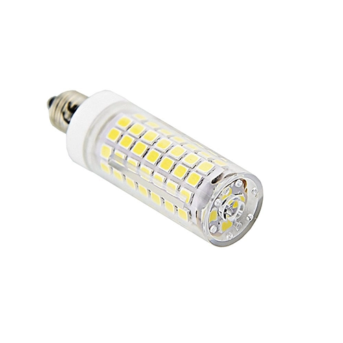 E11 LED Bulb 7W JD T4/T3 LED Mini Candelabra E11 Base 120V Omni-directional Corn Light Bulb for Indoor Cabinet Decorative Lighting (4-Pack)