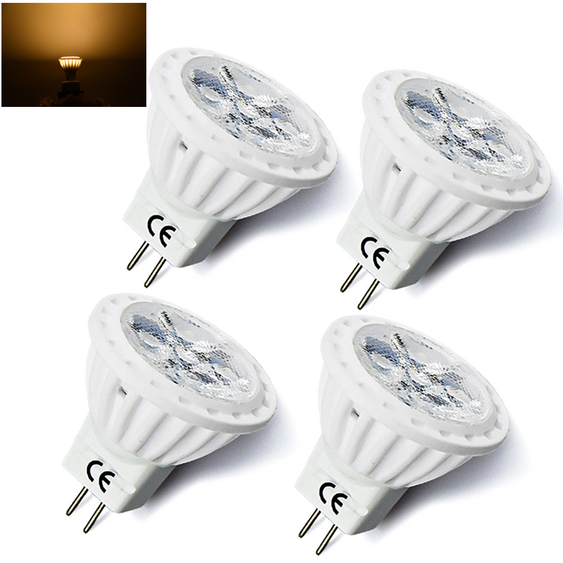 4W MR11 LED Light Bulb GU4 Bi Pin Base 12V MR11 Halogen Spotlight Ceramic G4 Bulbs 35W Equivalent for Track Lights Hotel Display Lighting (4-Pack)