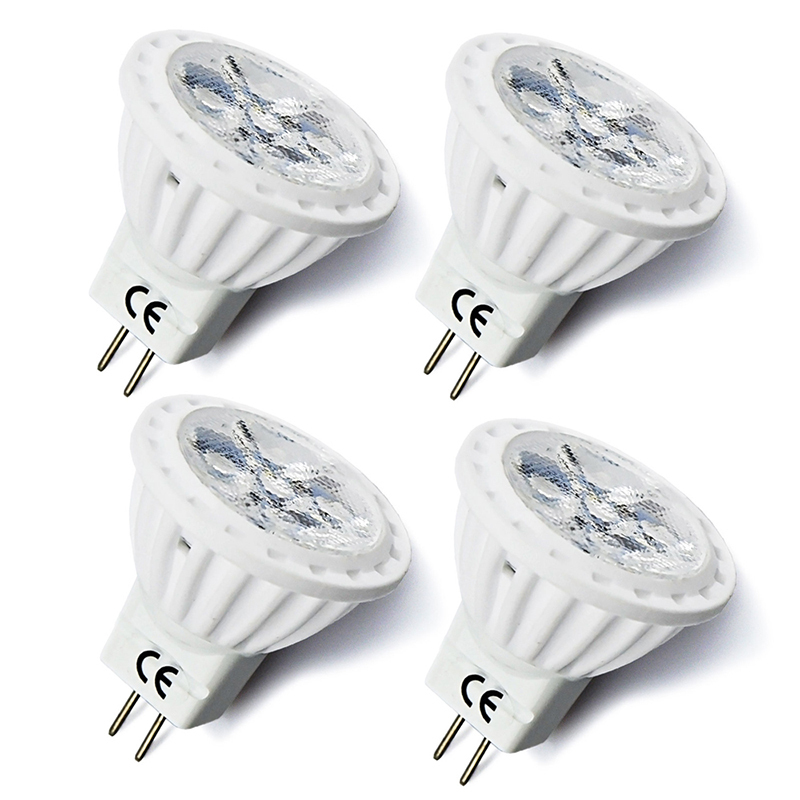 4W MR11 LED Light Bulb GU4 Bi Pin Base 12V MR11 Halogen Spotlight Ceramic G4 Bulbs 35W Equivalent for Track Lights Hotel Display Lighting (4-Pack)
