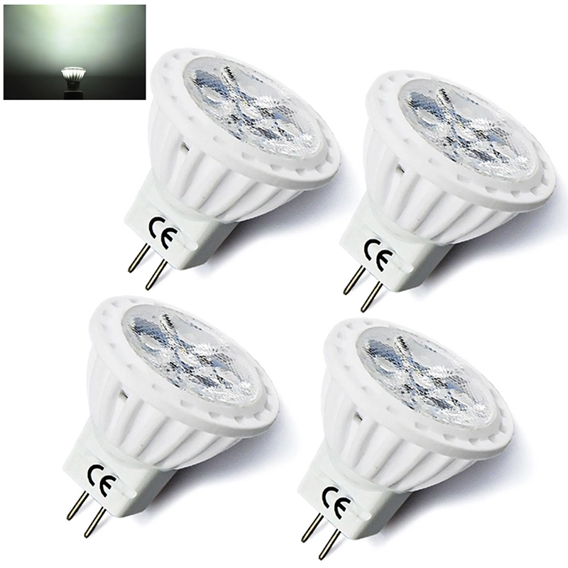 4W MR11 LED Light Bulb GU4 Bi Pin Base 12V MR11 Halogen Spotlight Ceramic G4 Bulbs 35W Equivalent for Track Lights Hotel Display Lighting (4-Pack)