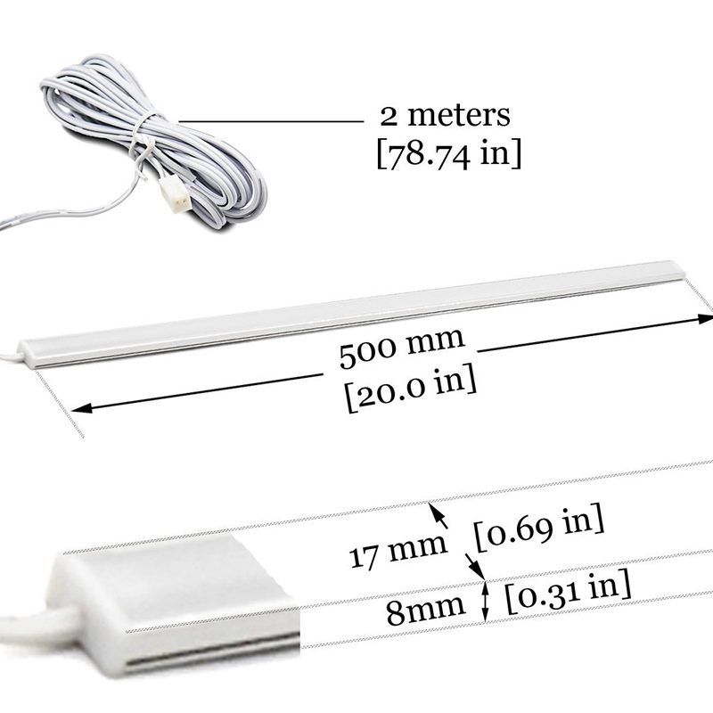 Dimmable Under Cabinet LED Lighting 0.5m/strip Ultra Slim Kitchen Counter Rigid Strip Light Kit, DC12v Total 30 Watt Bar Lamp All Accessories Included