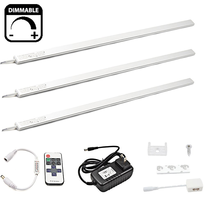 Dimmable Under Cabinet LED Lighting 0.5m/strip Ultra Slim Kitchen Counter Rigid Strip Light Kit, DC12v Total 30 Watt Bar Lamp All Accessories Included