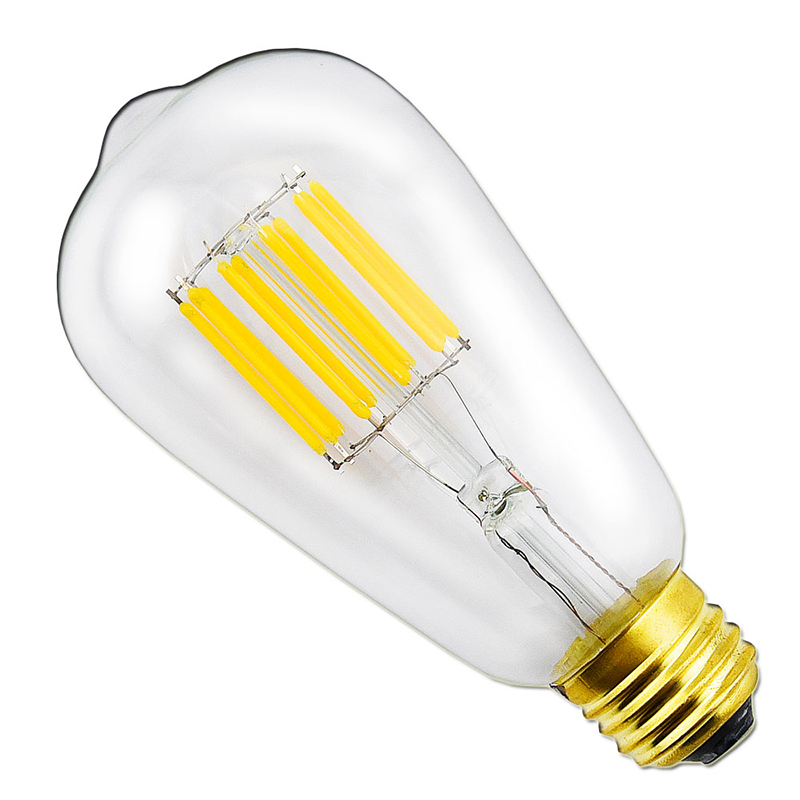 10W Dimmable ST64 Vintage LED Filament Bulb 120V ST21(ST64) Antique Shape Edison Style E26 Medium Base 100W Equivalent Lamps (4-Pack)