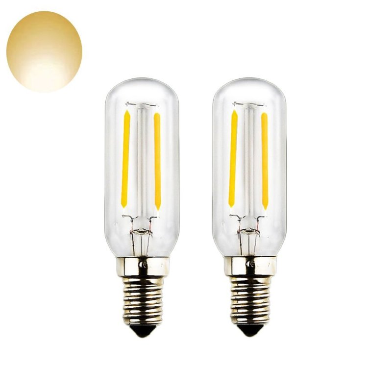 LED E14 T26 Tubular Light Bulb, Equivalent to 40W Small Edison Screw Bulbs, 4W 400lm Dimmable 240V Cooker Hood Bulbs（pack of 2）