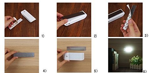 Rechargeable LED Motion Sensor Closet Lights Portable Wireless Night Light with Magnetic Strip DIY Stick-on Anywhere for Cabinet Wardrobe (Pack of 3)