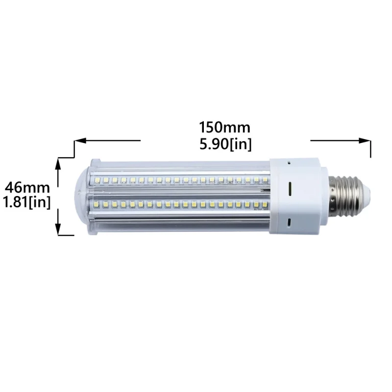 22W LED Corn Light Medium Srew Base E26 LED High Bay Corn Bulb Equivalent to 42W CFL/Compact Fluorescent Lamps for Street Garage Factory Warehouse