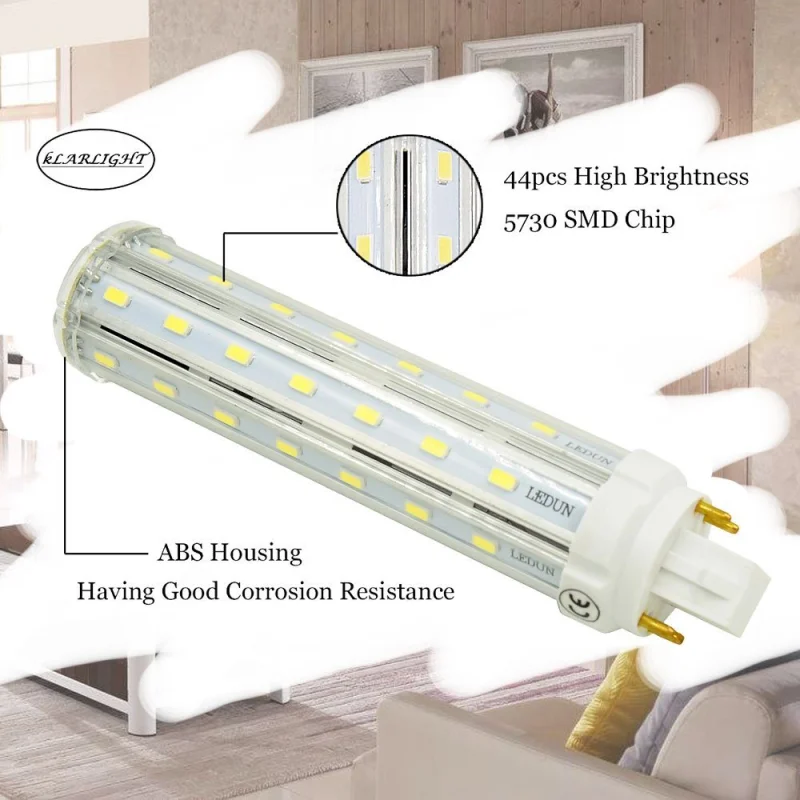 Bonlux G24Q Base LED Bulb 12W GX24Q 4 Pin LED PL Corn Light Lamps GX24(G24) LED Lights 26W Compact Fluorescent Lamp Replacement (Remove the Ballast)