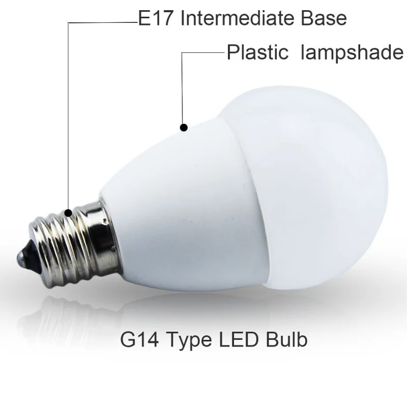 5W E17 G14 Globe LED Light Bulb 40W Incandescent Replacemenet Bulb, E17 Intermediate Base LED Bulb for Ceiling Fan