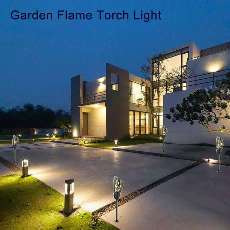 Solar Torch Lights LED Dancing Flames Outdoor Lights Dusk to Dawn Auto On/Off Waterproof Flickering Tiki Torches Lamp Wireless Solar Wall Lighting