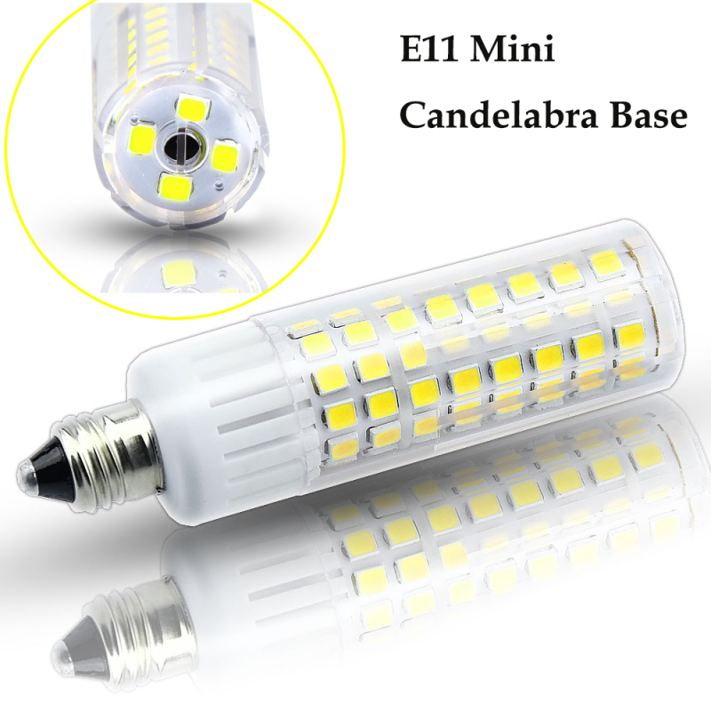 7.5W LED E11 Light Bulbs Mini Candelabra Base Light Bulb 120V 75W 100W Halogen Equivalent Replaces T4/T3 JD Type Clear E11 Light Bulb (Pack of 2)