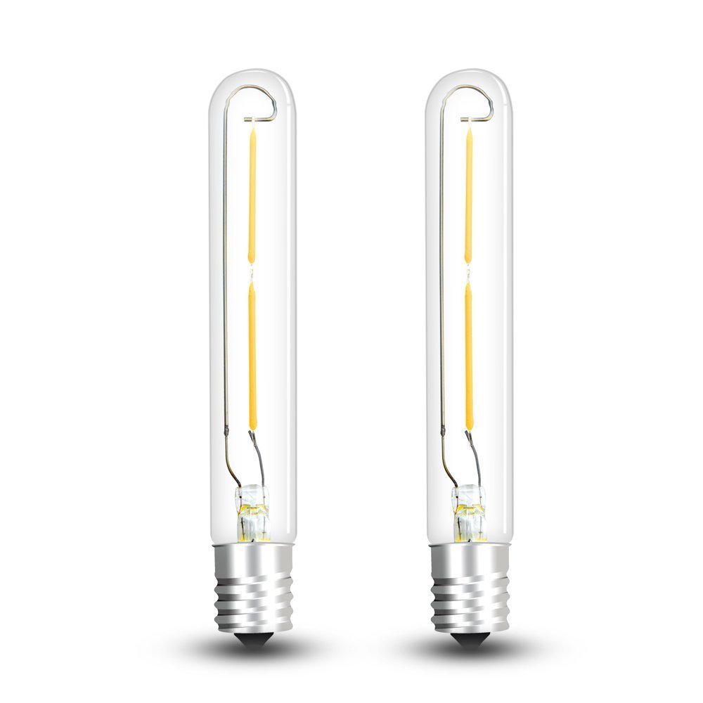 Bonlux Intermediate Base T6.5 LED Tubular Exit Sign Light 2W (20W Incandescent Equivalent) 120V E17 LED Appliance Bulb Clear Light Bulb