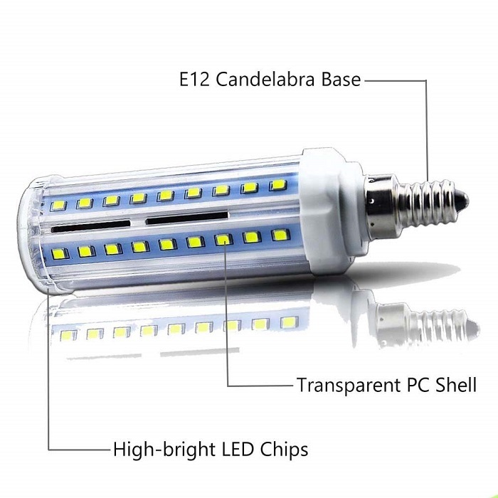 LED E12 Candelabra Bulb 10W LED T10 Tubular Light (60W Incandescent Equivalent) 120V LED Chandelier Decorative Lighting, Warm White 2800K (2-Pack)