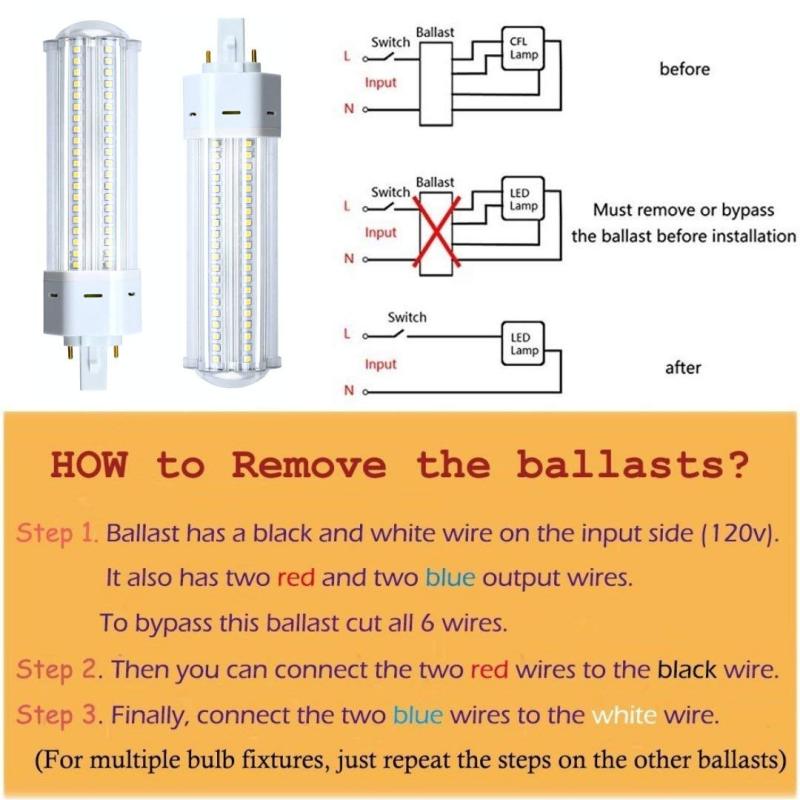 Non-dimmable 22W G24 2-pin Base LED Bulb, 360 Degree Angle G24 PL-C Lamp for 42W CFL/Compact Fluorescent Equivalent Lamp Replacement