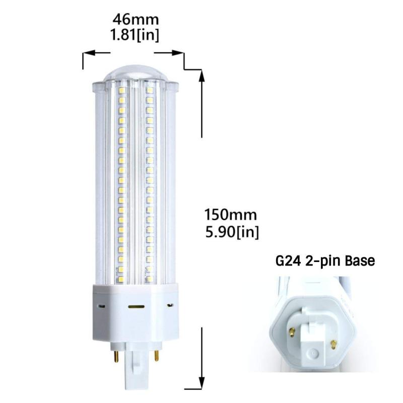 Non-dimmable 22W G24 2-pin Base LED Bulb, 360 Degree Angle G24 PL-C Lamp for 42W CFL/Compact Fluorescent Equivalent Lamp Replacement