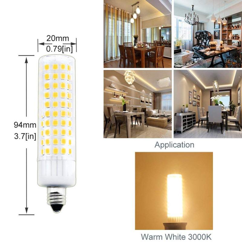 E11 Mini Candelabra LED Light Bulb 100W Equivalent Halogen Replacement JD T4 Clear E11 Light Bulbs 120V 8.5W  for Chandelier Ceiling Fan Lighting