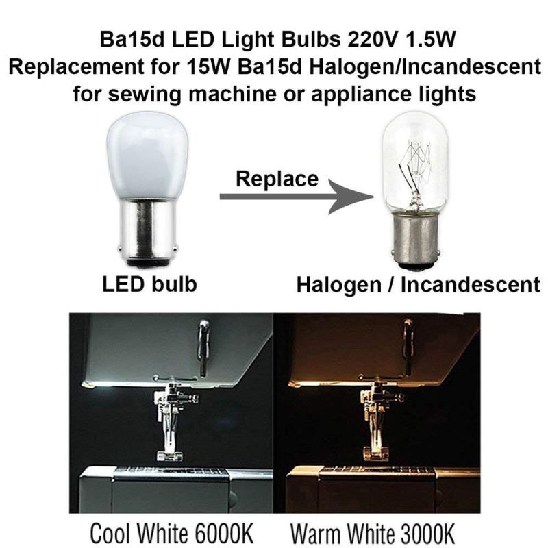Ba15d LED Bulbs B15 1.5W, Fridge Bulb/Sewing Machine Bulb LED SBC Small Bayonet Cap 15W Incandescent Bulb Replacements