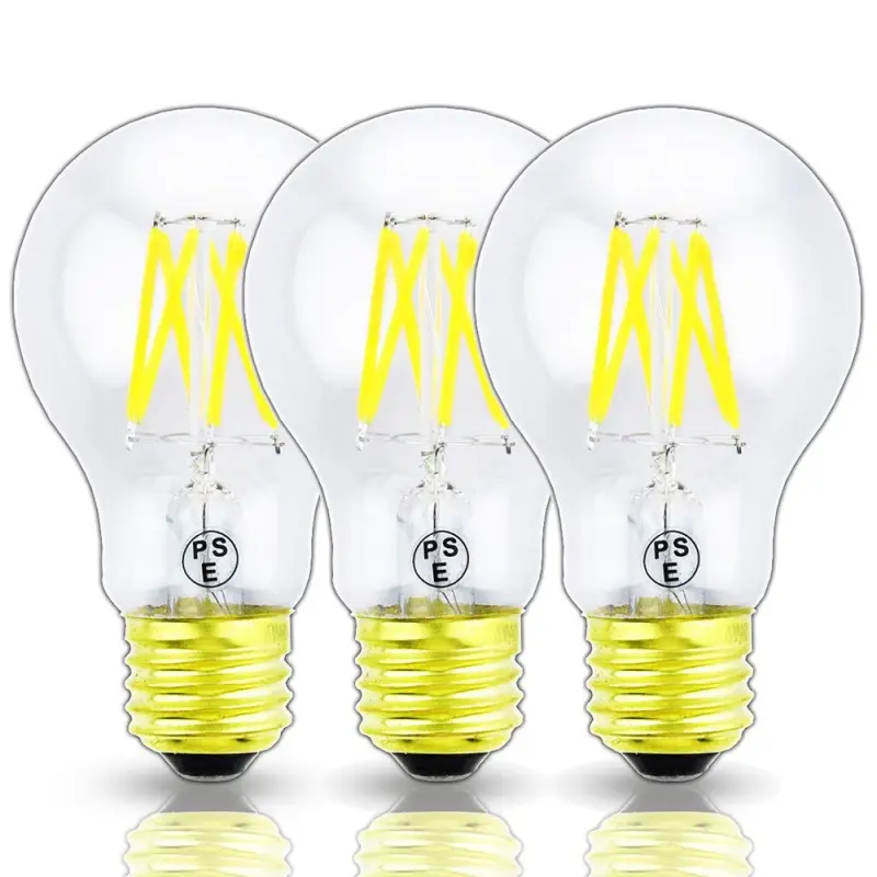 Dimmable LED Edison Filament Light A19(A60) Vintage LED Bulb E26 Medium Base LED Decorative Antique Lamp (3-Pack)