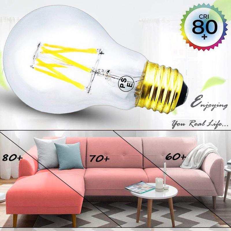 Dimmable LED Edison Filament Light A19(A60) Vintage LED Bulb E26 Medium Base LED Decorative Antique Lamp (3-Pack)