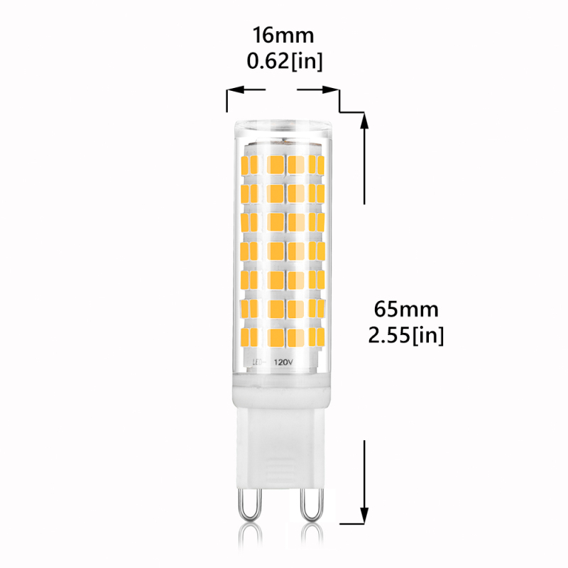 6W G9 No Flicker LED Dimmable Capsule Light Bulb, G9 Dimmable Bulbs, No Strobe, Flicker Free, 28W 33W 40W 50W Halogen Equivalent,  High Bright