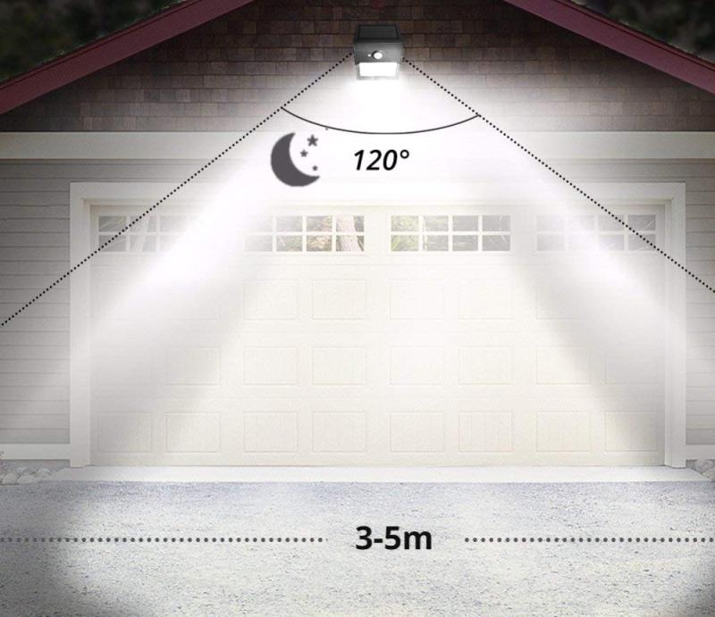 LED Solar Sensor Wall Lights with PIR Security Outdoor IP65 Waterproof Wireless Upgraded Solar Wall Light 2.5W 400lm Cool White 6000K (2-Pack)