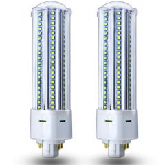 2 Pack LED G24Q PL Lamp 4-Pin Universal Corn Light Bulb 42 Watt GX24 Compact Fluorescent Lamp Equivalent GX24Q Base for Warehouse Garage Home Lighting
