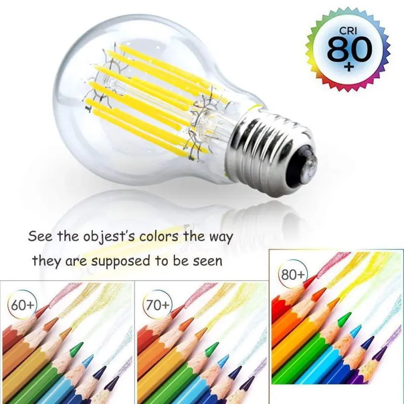 A19 Dimmable Vintage Filament Bulb E26 Medium Screw Base, A60 12W LED Classic Light Bulb for Restaurant, Coffee Bar, Reading Room, Bath Room(4-Pack）