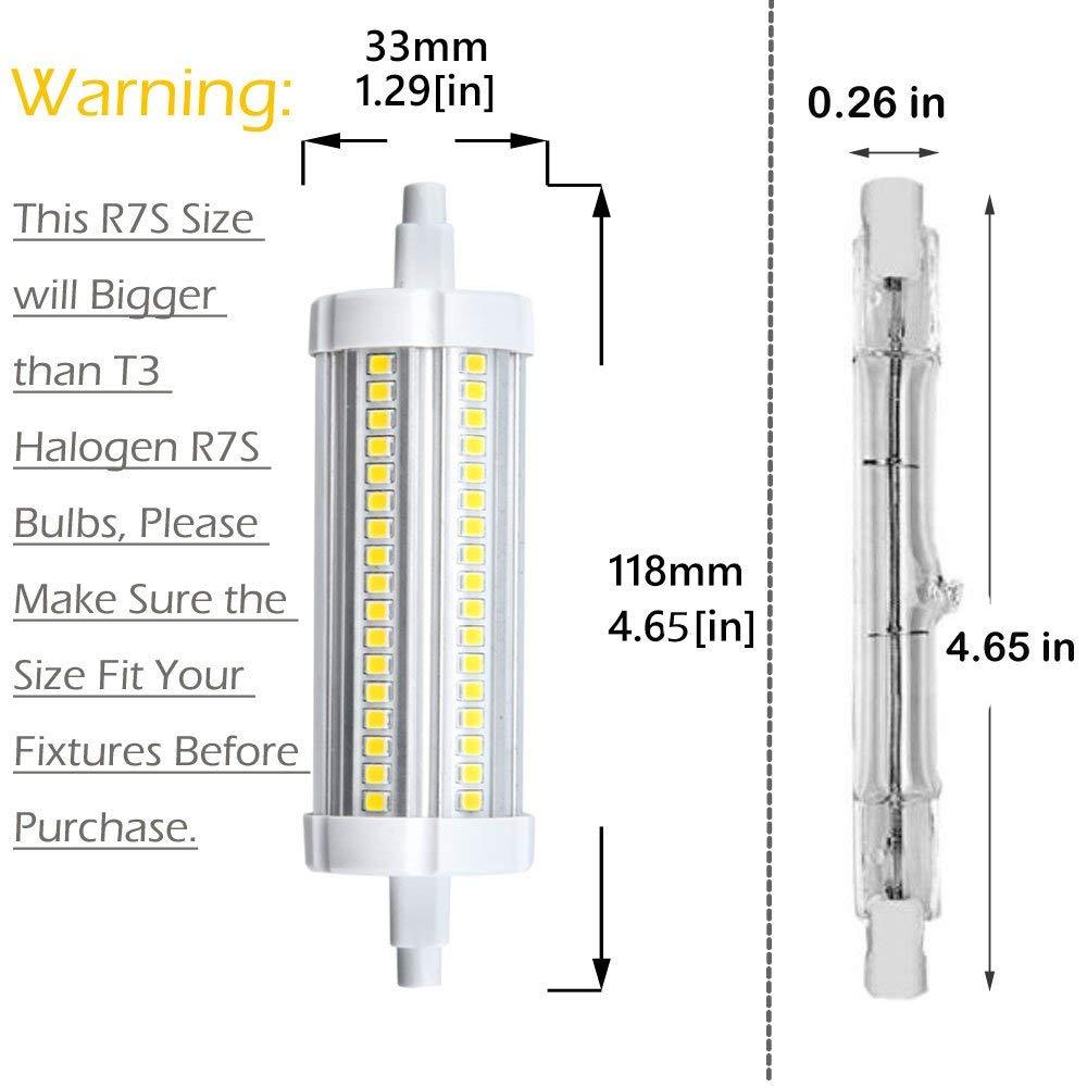 15 Watt T3 R7S LED 118MM J118 Halogen 150 Watt Equivalent, Double Ended LED Light Bulbs 120V Quartz Tube Lamps Replacement for Security, Floor Lamp