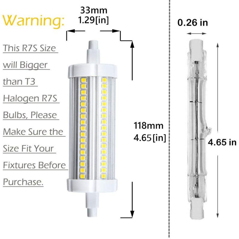 15 Watt T3 R7S LED 118MM J118 Halogen 150 Watt Equivalent, Double Ended LED Light Bulbs 120V Quartz Tube Lamps Replacement for Security, Floor Lamp