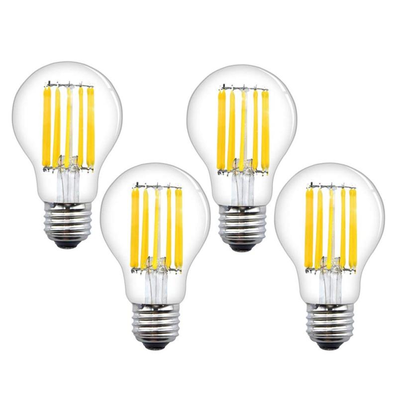 A19 Dimmable Vintage Filament Bulb E26 Medium Screw Base, A60 12W LED Classic Light Bulb for Restaurant, Coffee Bar, Reading Room, Bath Room(4-Pack）