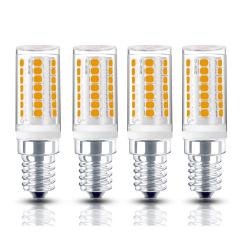 4W Dimmable E12 LED Candelabra Chandelier Bulb 120V T3/T4 E12 Candelabra Base 35W Halogen Replacement Bulb for Ceiling Fan, No Flicker (4-Pack)