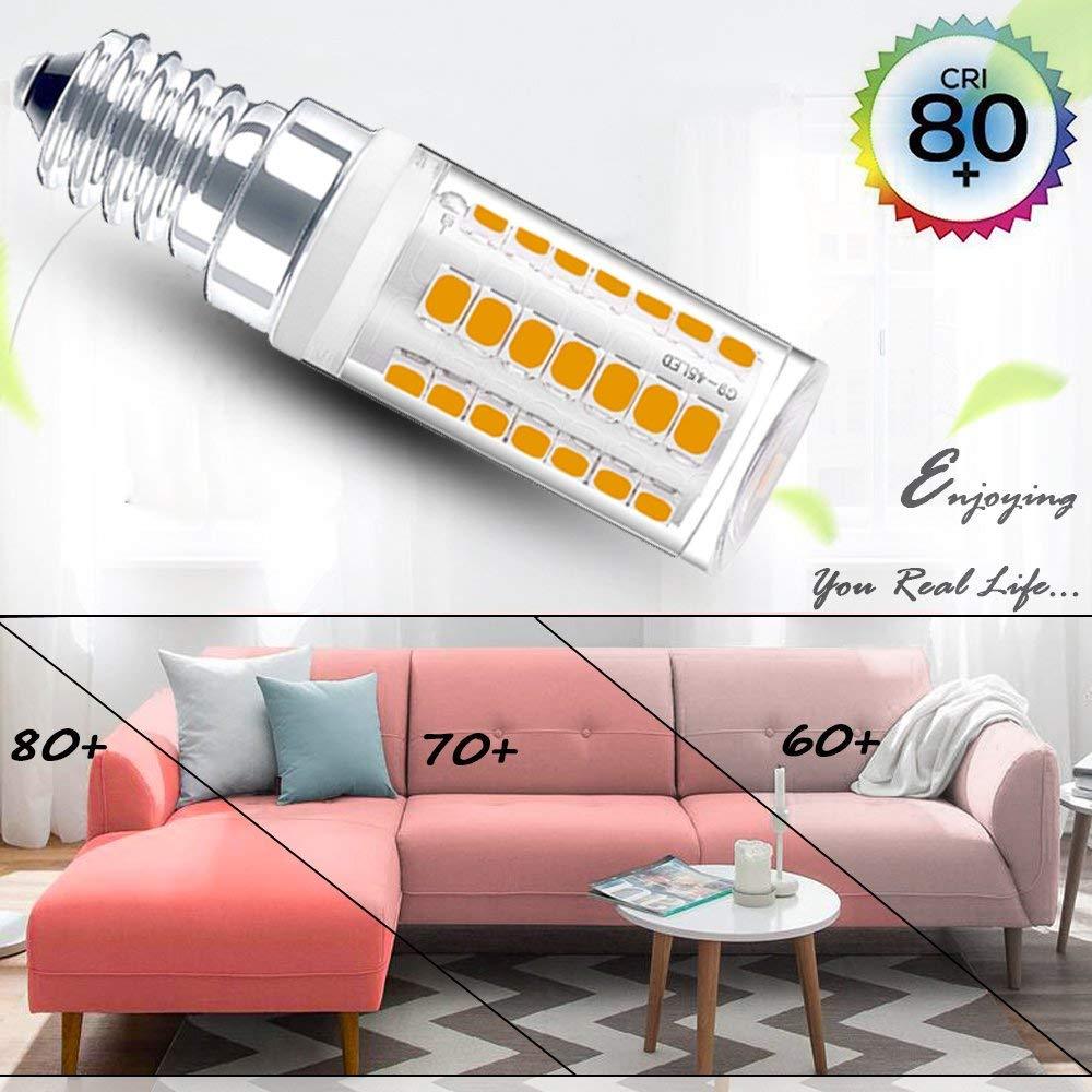 4W Dimmable E12 LED Candelabra Chandelier Bulb 120V T3/T4 E12 Candelabra Base 35W Halogen Replacement Bulb for Ceiling Fan, No Flicker (4-Pack)