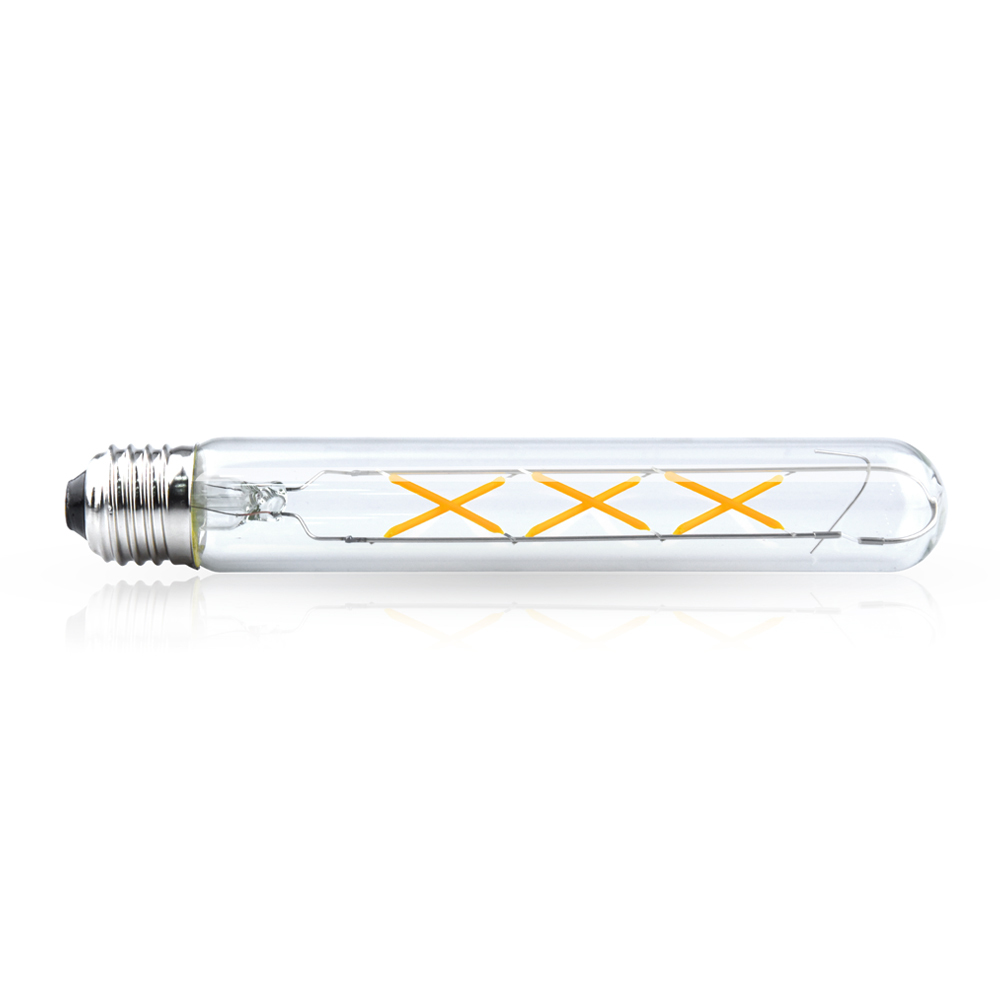 Dimmable T10 Tubular LED Filament Light Bulbs 6 Watts LED Tube Bulb Medium E26 Base 80 Watt Incandescent Equivalent (3-Pack)