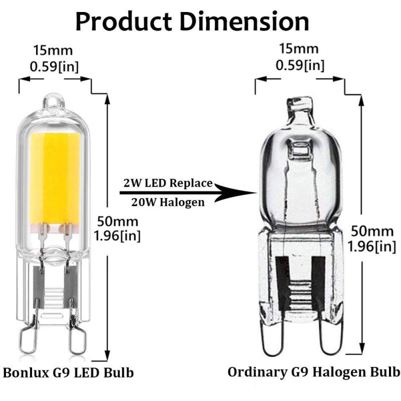 G9 LED Bulbs Halogen Capsule Bulbs 10W 15W 18W 20W Replacements, 200 Lumens,G9 Capsule Bulbs for Chandelier, Desk Lamp (Not Dimmable, 5-Pack)