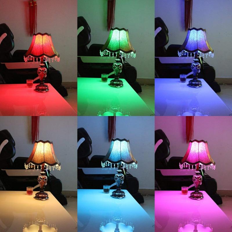 RGB LED Light Bulbs 3W Dimmable 16 Colors Change Light Bulb Medium Screw E26/E27 Mood Light with Remote Control (2-Pack)