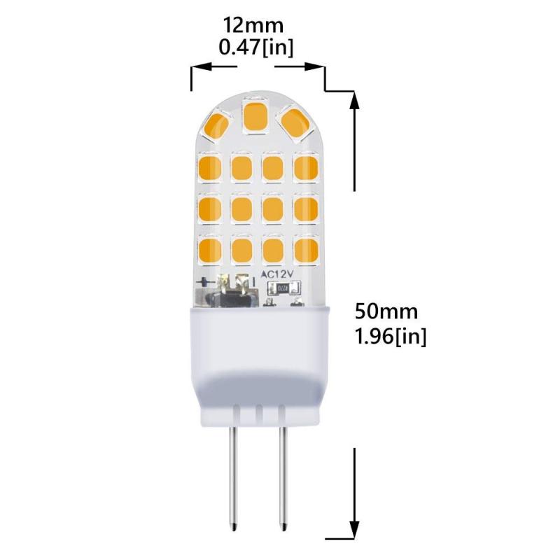 3.5W GY6.35 LED Bulb 12V AC/DC Bi-Pin Base GY6.35/G6.35 LED Light Bulb 35W Halogen Replacement (5-Pack)