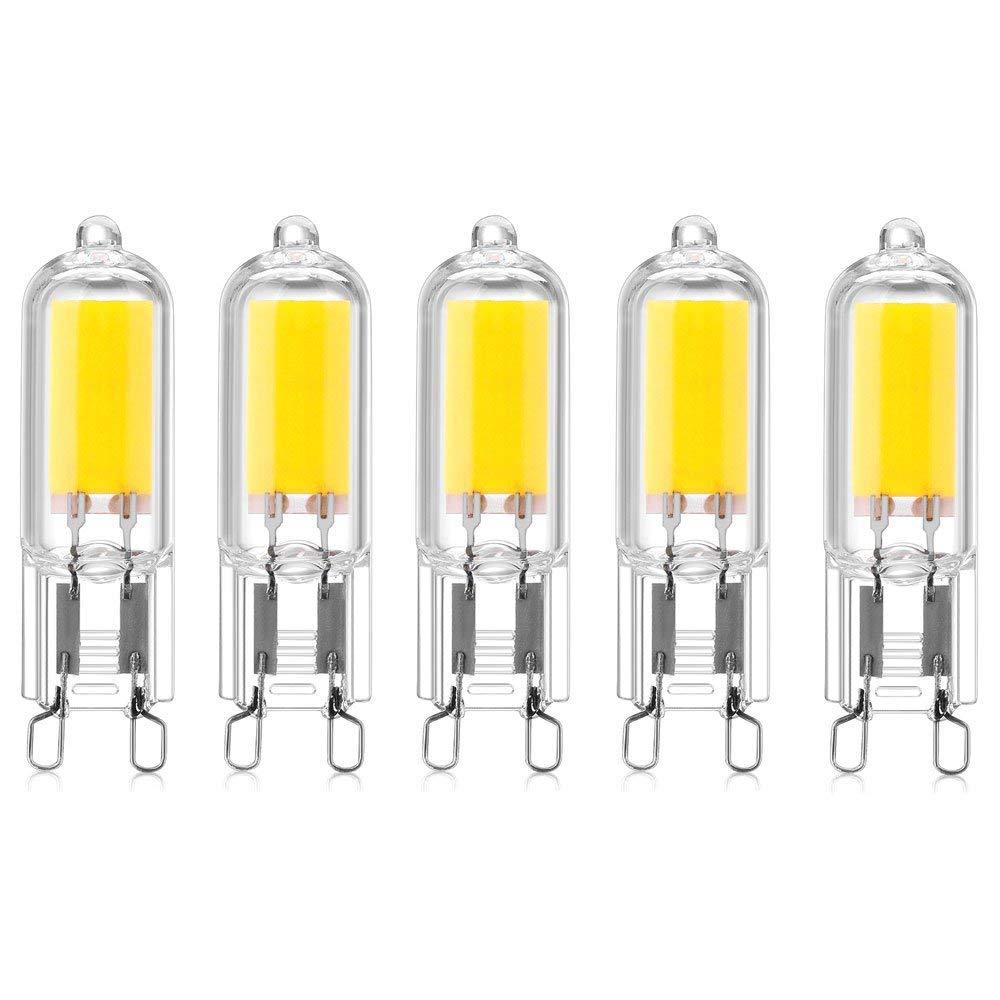 G9 LED Bulbs Halogen Capsule Bulbs 10W 15W 18W 20W Replacements, 200 Lumens,G9 Capsule Bulbs for Chandelier, Desk Lamp (Not Dimmable, 5-Pack)