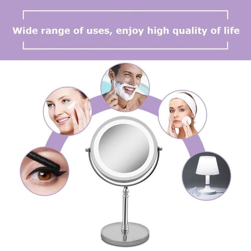 Mirror Magnifying Makeup Illuminated Mirror Light 360 Degree Swivel Rotation for Makeup Shaving Bathroom