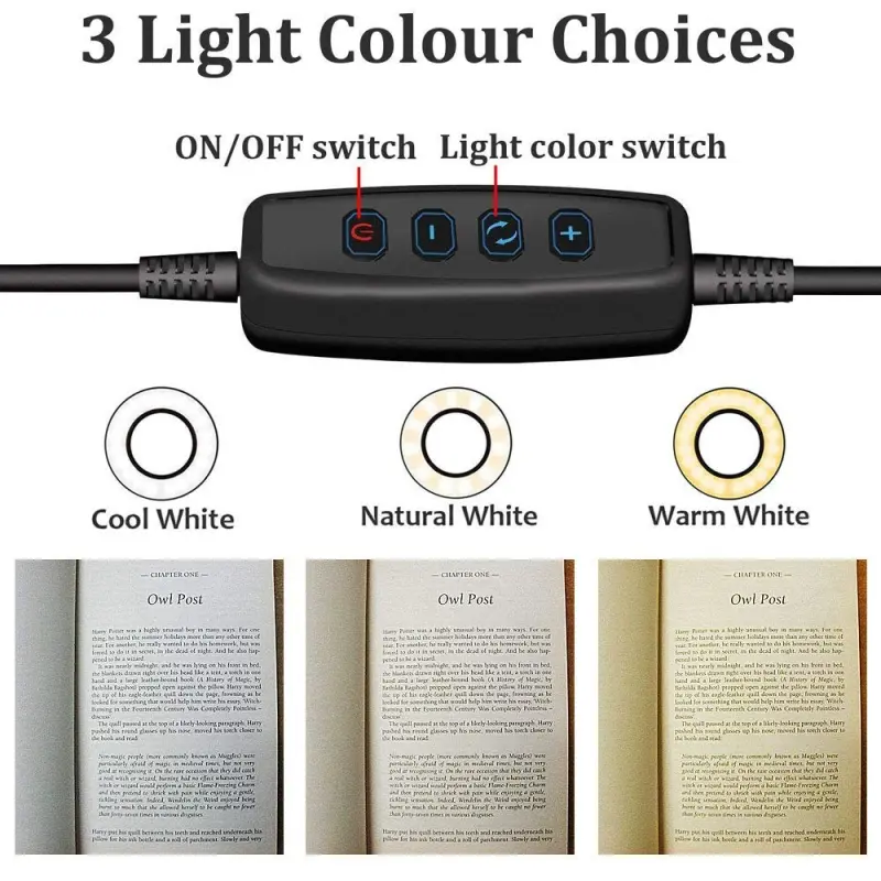 Bonlux LED Desk Lamp with Clamp 5 Watt Dimmable Reading Light Eye-Care USB Table Lamp Twistable Tube Clip Laptop Lamp 3 Color Temperature Choices
