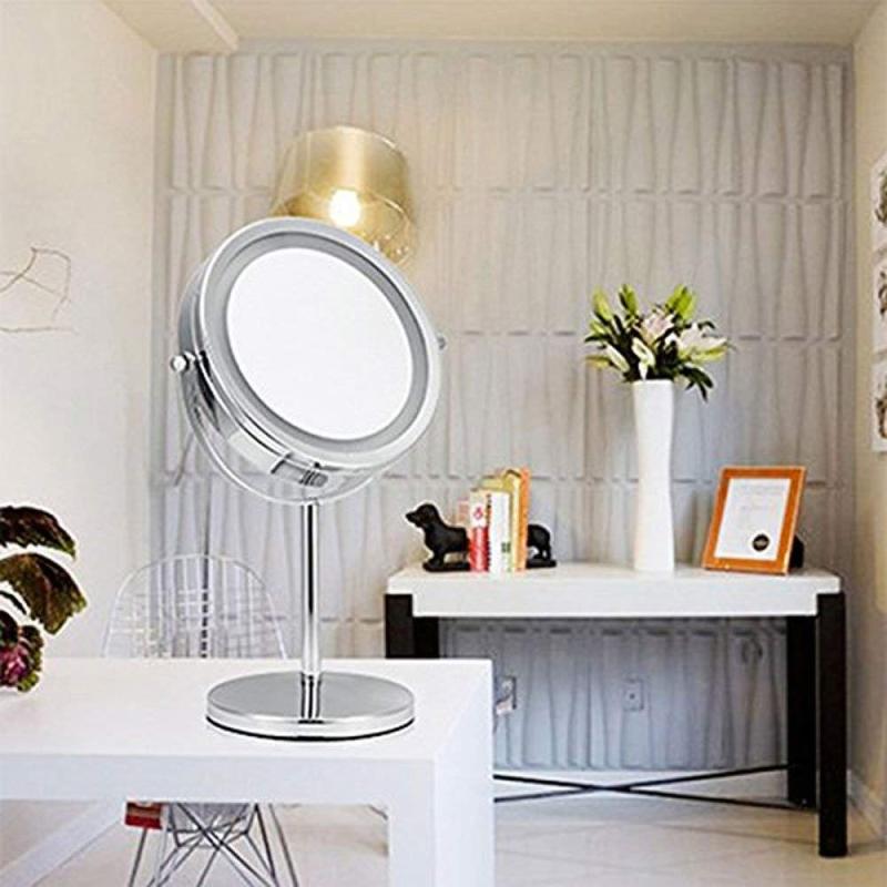 Makeup Mirror with LED Lights Magnification 10X/1X Double-sided Illuminated Lighted Magnifying Mirror with Lights Touching Dimmable Switch