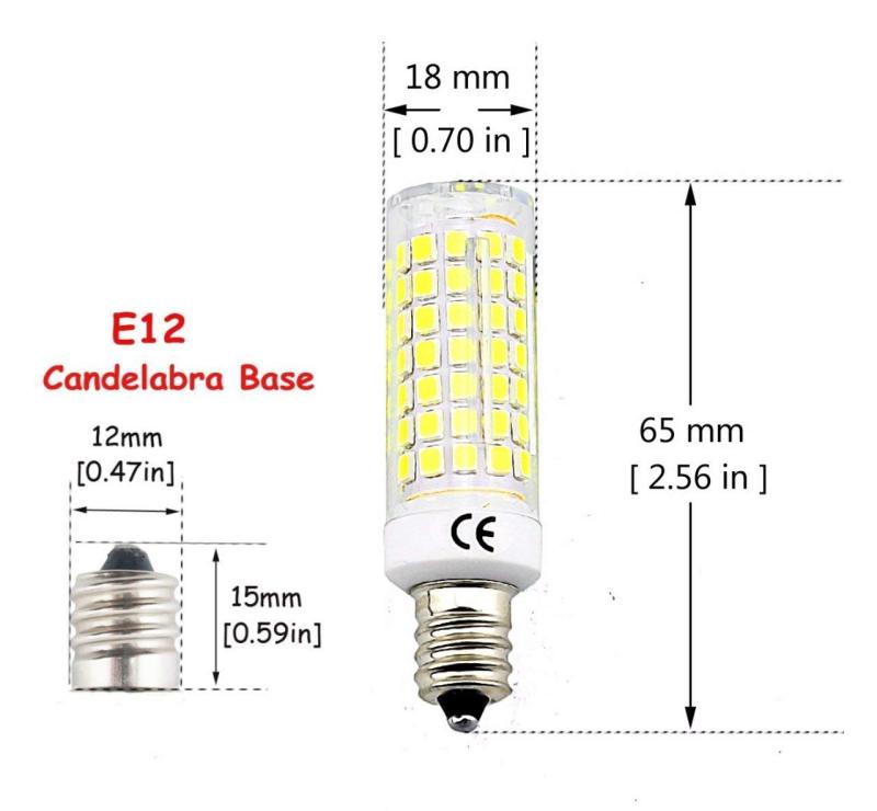 7W Dimmable E12 LED Mini Candelabra Bulb T3/T4 Candelabra Base Omni-Directional LED 50W Halogen Replacement Bulb ( 4-Pack)