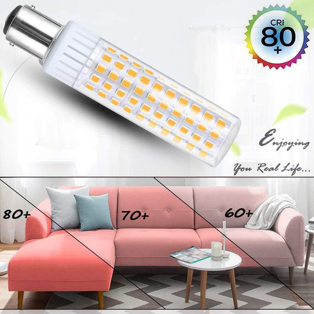 Bonlux Dimmable LED BA15D Light Bulb 8.5W BA15D Double Contact Bayonet Base LED Bulb - 100W Halogen JD Type T4 Replacement Bulb for Chandelier Crystal