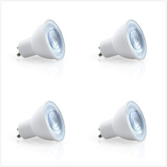 Bonlux 4-Pack 6W MR16 GU10 LED Bulbs 50W Halogen Lamp Replacement 40 Degree COB Chip High Brightness GU10 Fitting LED Spotlight Light Non-dimmable