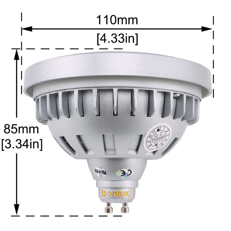 LED AR111 GU10 Light Bulb CREE COB Chips 75w Halogen Bulb Replacement GU10 Base Spotlight Bulb for Recessed Ceiling Downlight Track Lighting Fixture