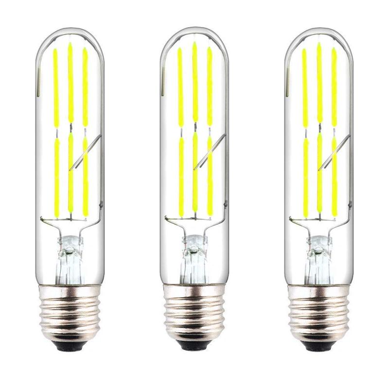 T10 Tubular LED E26 Filament Bulbs Dimmable 60W E26 Incandescent Replacement Light Bulbs Soft White Vintage Clear Glass LED Tubular Bulb