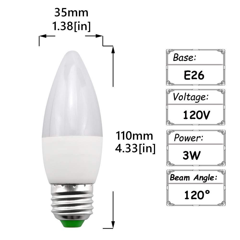 Lustaled Dimmable RGB + Warm White LED Color Changing Light Bulbs C35 E26 Color LED Memory Timer Function with Remote Control for Decoration Lighting