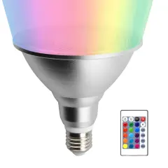 Lustaled 20W LED PAR38 RGB Floodlight Bulb Waterproof Dimmable 16 Color Changing Spotlight E26 with Remote Control for Decoration Lighting